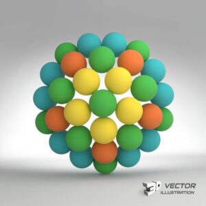 وکتور گوی های رنگی 3 بعدی شکل دایره