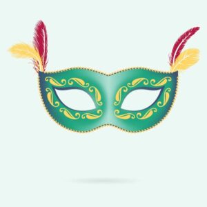 وکتور ماسک بالماسکه - وکتور ماسک کارناوال با پرهای تزئینی