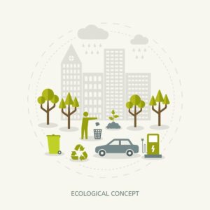 وکتور چرخه بازیافت زباله شهر پاک طرح فلت - وکتور محیط زیست و آلودگی بازیافت مواد صنعتی