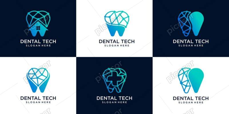 6 وکتور لوگو دندان و دندانپزشکی مدرن