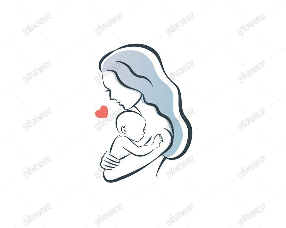 وکتور مادر و فرزند - وکتور مادر با کودک نوزاد -وکتور نوزاد در آغوش مادر وکتور مادر و فرزند - وکتور مادر با کودک نوزاد -وکتور نوزاد در آغوش مادر