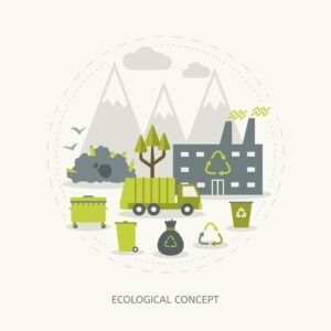 وکتور چرخه بازیافت زباله زمین پاک - وکتور محیط زیست و آلودگی بازیافت مواد صنعتی