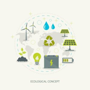 وکتور انرژی های پاک و تجدیدپذیر زمین پاک طرح فلت - وکتور محیط زیست و اکوسیستم پاک