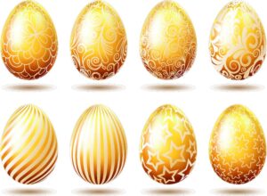 8 وکتور تخم مرغ طلایی منقش - وکتور تخم مرغ رنگی طلایی