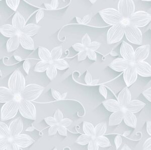 وکتور پترن شاخه گلهای سفید ظریف - وکتور الگو گلهای سفید
