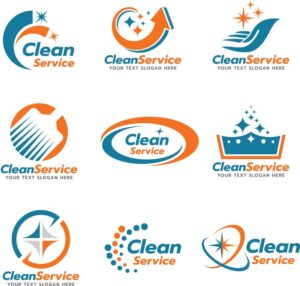 9 وکتور لوگو خدمات نظافت شستشو - وکتور لوگو شرکتهای خدمات نظافت