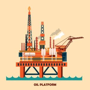 وکتور اسکله نفتی استخراج نفت از دریا و چاه نفتی میدان‌های نفتی دریایی - وکتور پس زمینه صنعت نفت و پتروشیمی