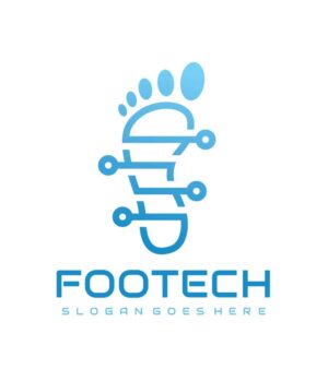 وکتور لوگو کف پای انسان لوگو رد پا FOOTECH