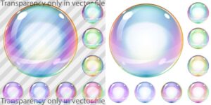 8 وکتور حباب رنگی شفاف
