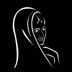وکتور خطی زن چادری با حجاب - وکتور خطی زن با حجاب اسلامی