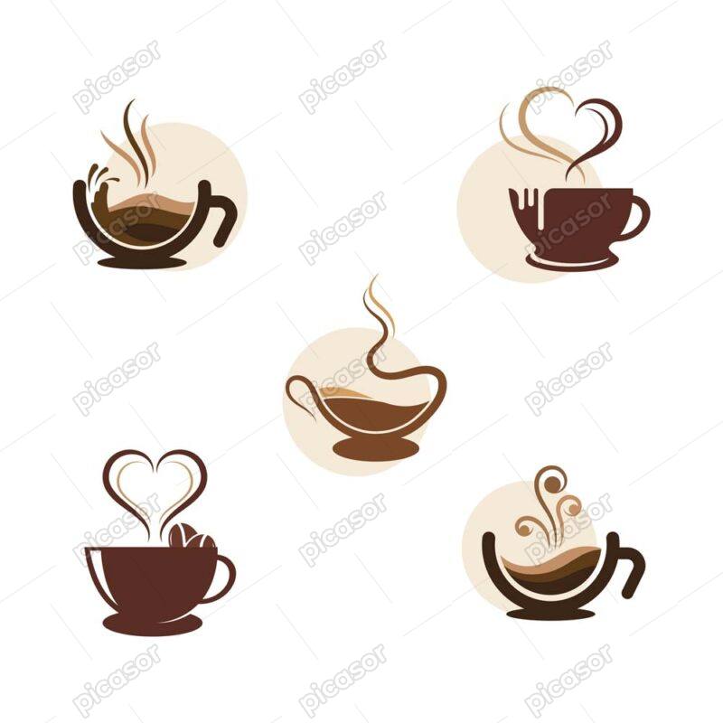 5 وکتور فنجان قهوه لوگو فنجان قهوه - وکتور لوگو کافی شاپ