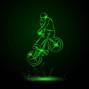 وکتور دوچرخه سوار BMX نئونی - وکتور دوچرخه سواری