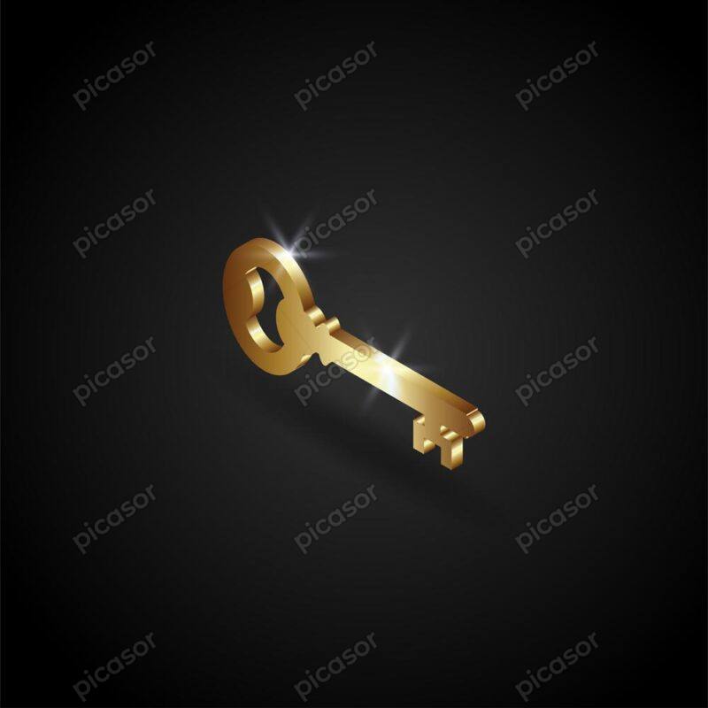 وکتور کلید طلایی