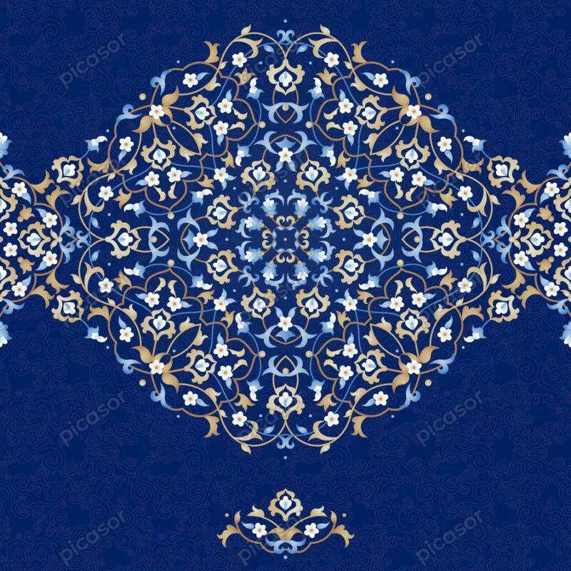 وکتور پترن تذهیب حاشیه گل تذهیب