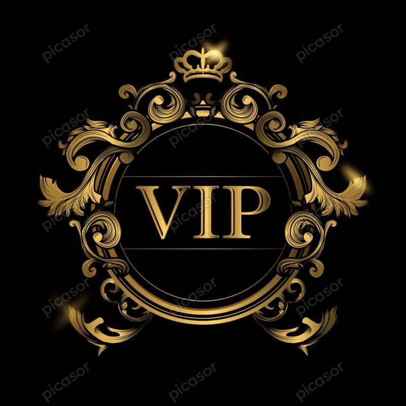 وکتور قاب لوگو VIP مونوگرام لوکس - وکتور قاب ویکتورین لاکچری