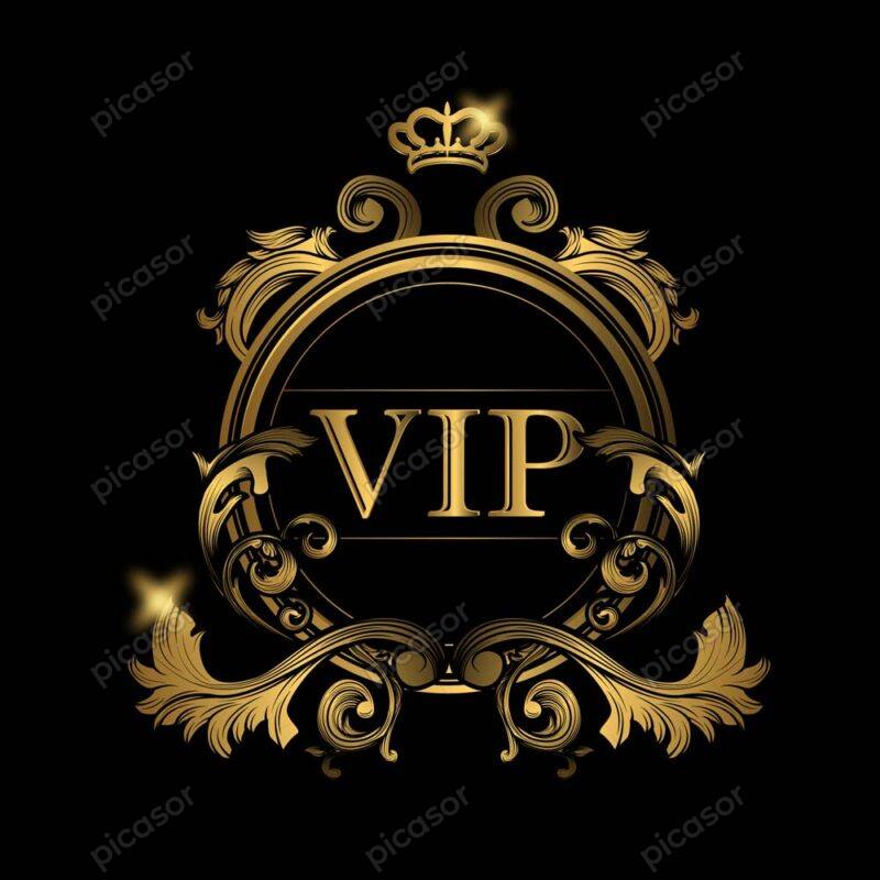 وکتور قاب لوگو VIP مونوگرام لوکس - وکتور قاب ویکتورین لاکچری