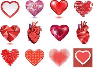 12 وکتور قلب انسان و قلب قرمز سمبلیک - وکتور قلب در فرمهای مختلف