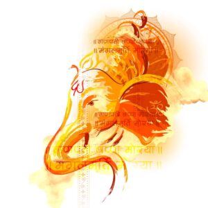 وکتور نقاشی فیل هندی رنگ نارنجی - وکتور سر فیل نیمرخ