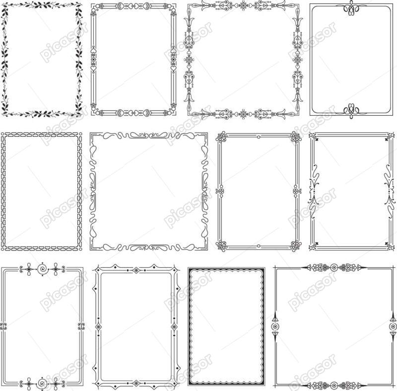 12 وکتور قاب مربع و مستطیلی ساده و شیک