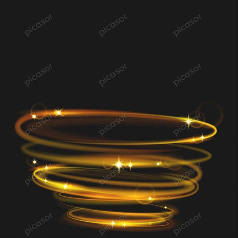 وکتور حلقه های نور طلایی درخشان