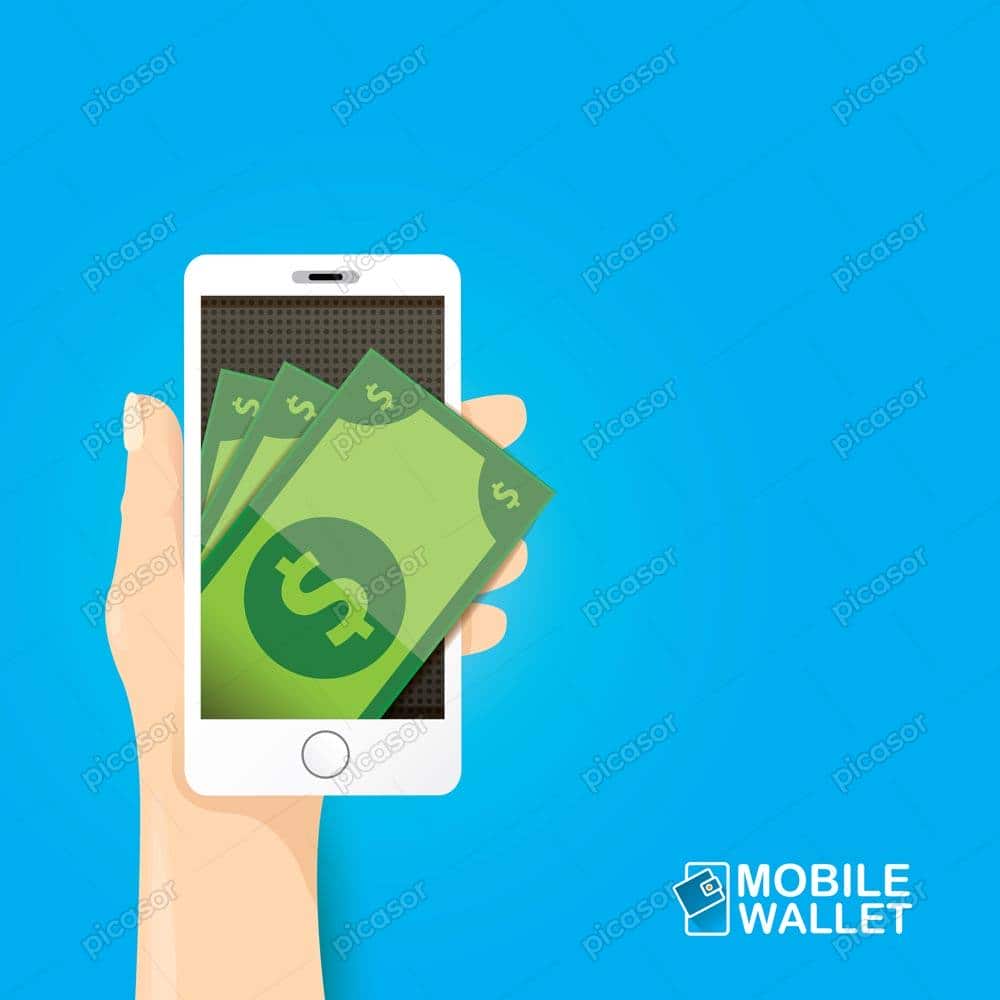 وکتور کیف پول دیجیتالی موبایل و اسکناس - وکتور پرداخت آنلاین و دیجیتالی وکتور کیف پول دیجیتالی موبایل و اسکناس - وکتور پرداخت آنلاین و دیجیتالی