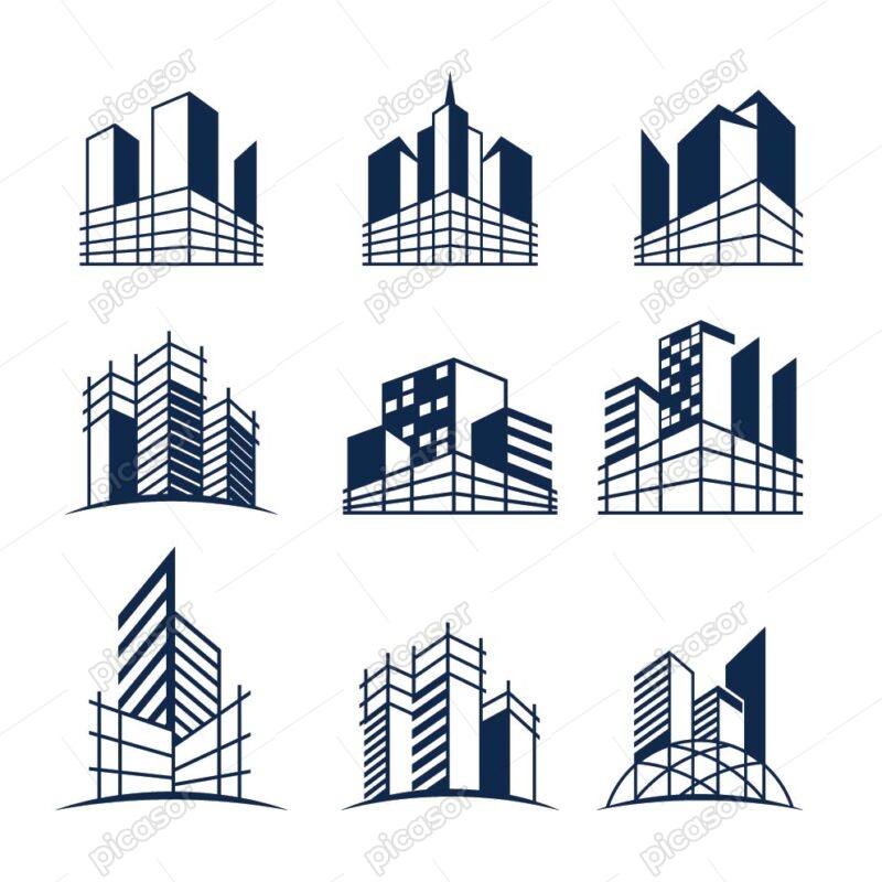 9 وکتور لوگو ساختمان سازی برج و معماری عمرانی – وکتور لوگو ساختمان و شهرسازی