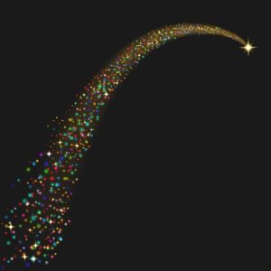 وکتور ستاره دنباله دار رنگی با افکت نور