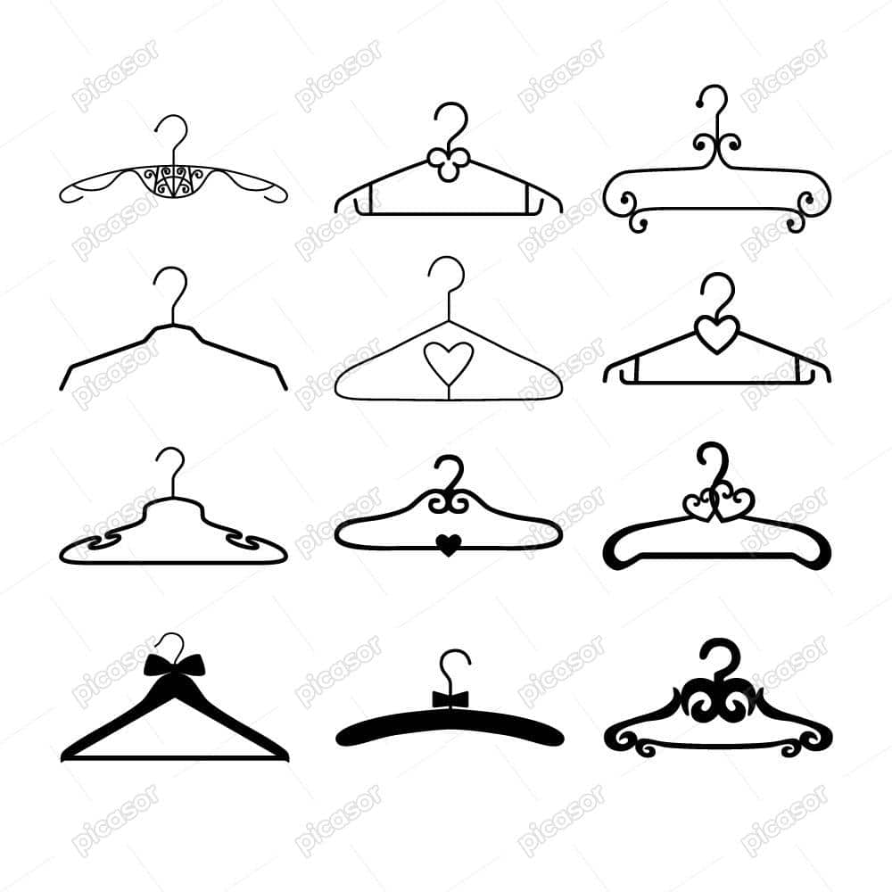 12 وکتور چوب لباسی 12 وکتور چوب لباسی