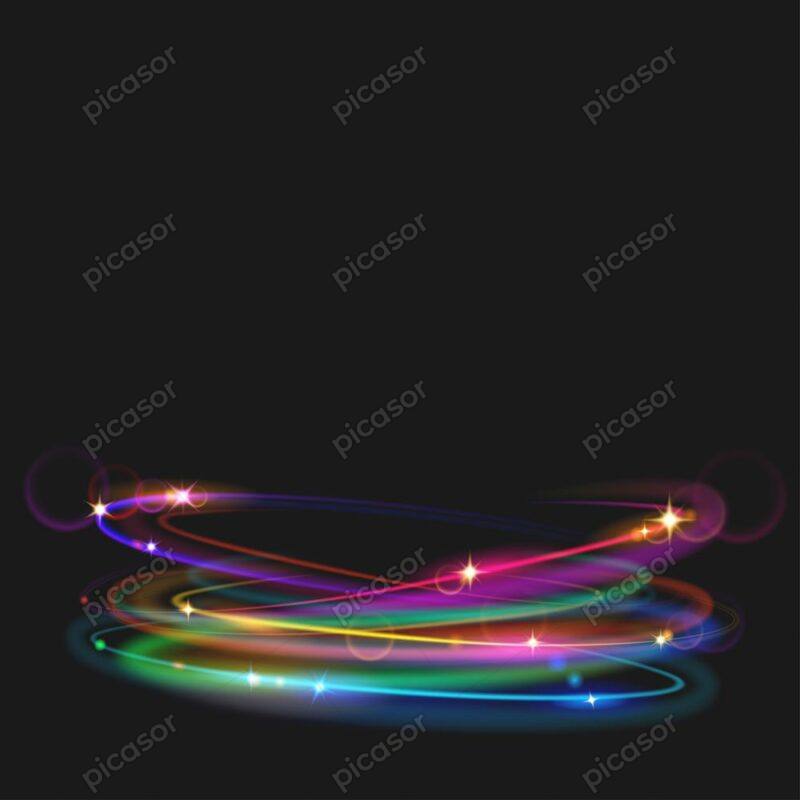 وکتور حلقه نور رنگارنگ درخشان