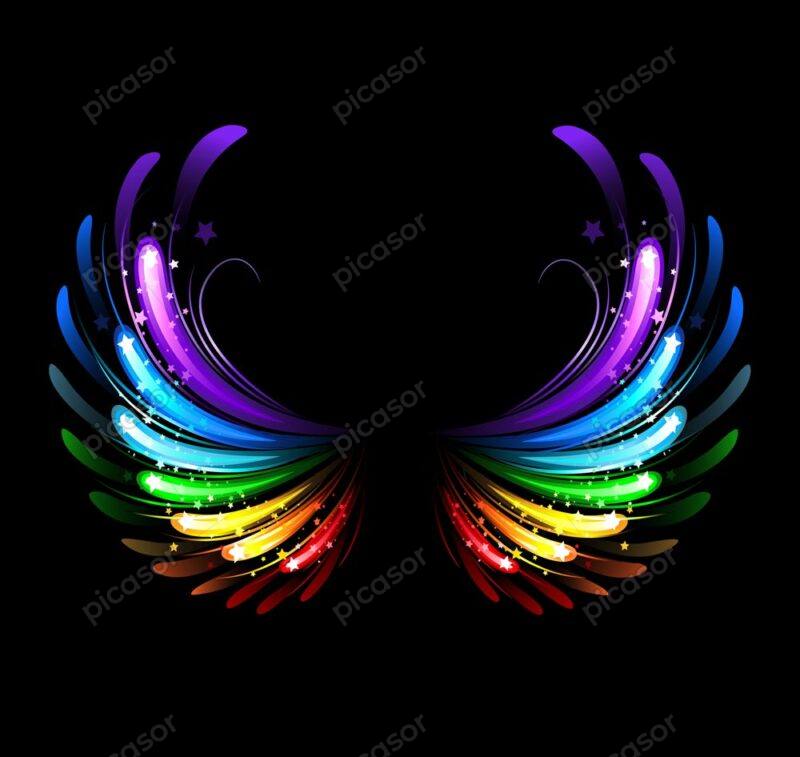 وکتور بال با پرهای رنگارنگ