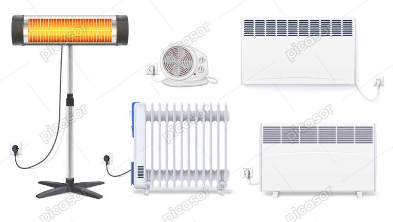 5 وکتور فن کویل رادیاتور بخاری برقی - وکتور سیستمهای گرمایشی و تهویه هوا