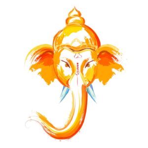 وکتور نقاشی فیل هندی رنگ نارنجی