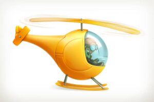 وکتور هلیکوپتر با خلبان طرح کارتون