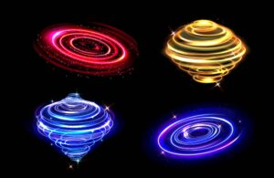 4 وکتور چرخش نور نئون - وکتور افکت نور نئون