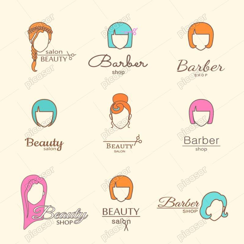 9 وکتور لوگو زن سالن زیبایی و آرایشگاه زنانه