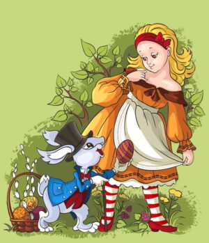 وکتور آلیس و خرگوش سفید در جنگل - وکتور شخصیت کارتونی