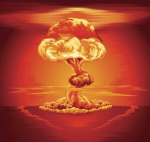 وکتور پس زمینه انفجار بمب اتمی و جنگ - وکتور انفجار هسته ای انفجار اتمی