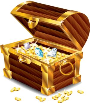 وکتور صندوق جواهر و سکه های طلا - وکتور صندوقچه گنج