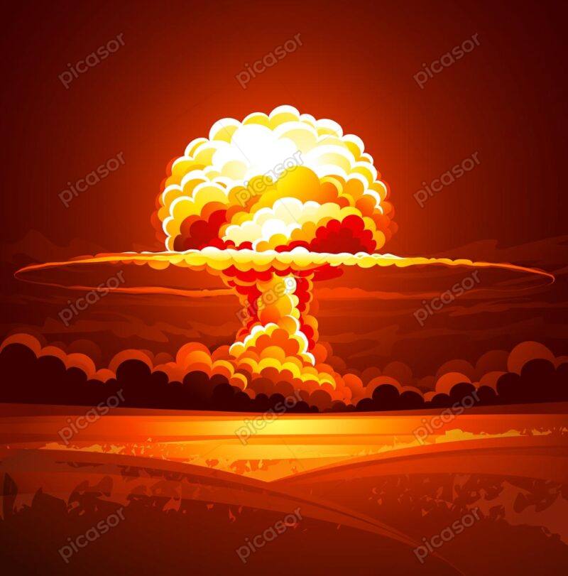 وکتور انفجار هسته ای انفجار اتمی - وکتور پس زمینه جنگ و انفجار بمب اتمی
