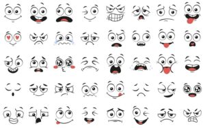 40 وکتور ایموجی صورت با احساسات مختلف