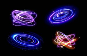 4 وکتور چرخش نور نئون - وکتور افکت نور نئون