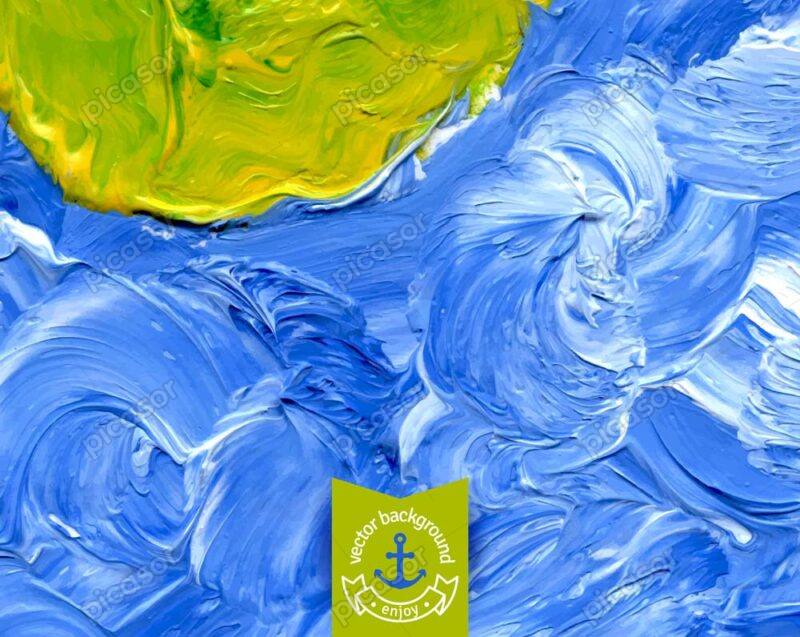 وکتور پس زمینه رنگ روغن آبی و سبز