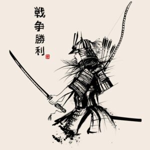 وکتور شمشیرزن سامورایی جنگجو - وکتور نقاشی جنگجوی سامورایی