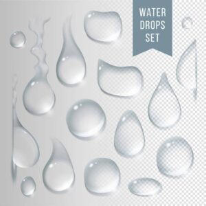16 وکتور قطره آب شفاف طراحی شده با کیفیت بالا و واقعی