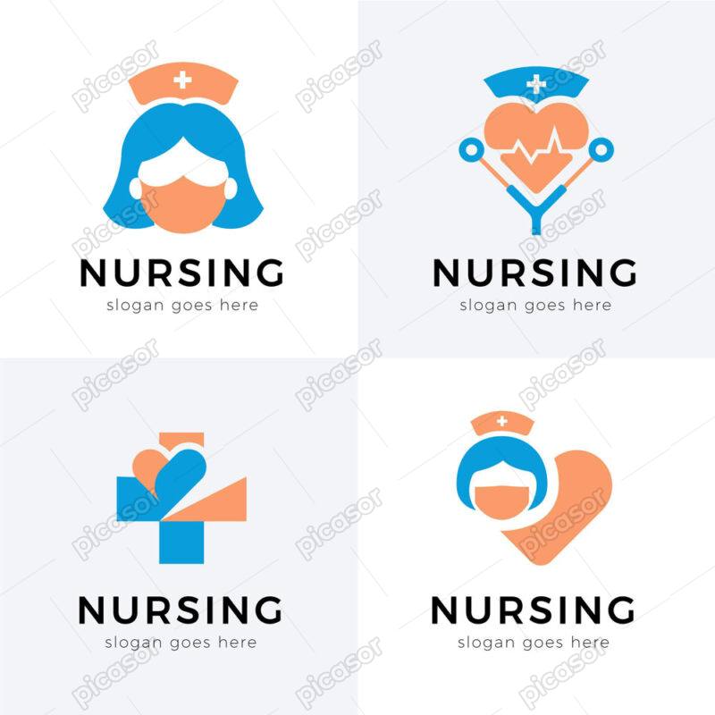 4 وکتور لوگو پرستار و بیمارستان - وکتور لوگو بهداشت و درمان