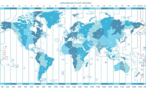 وکتور نقشه جهان با اختلاف زمانی کشورها