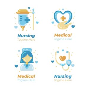 4 وکتور لوگو بهداشت و درمان و بیمارستان - وکتور لوگو پرستار سرم و گوشی پزشکی