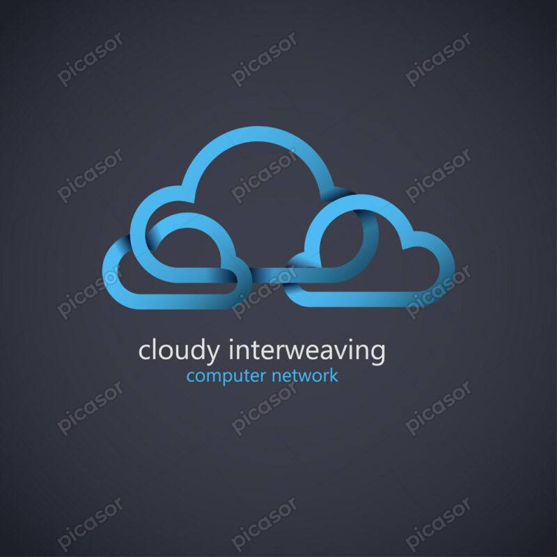 وکتور لوگو ابر و فضای ابری