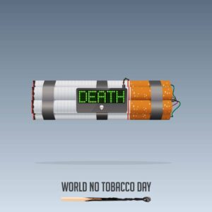 وکتور سیگار شکل بمب ساعتی - وکتور روز جهانی بدون دخانیات