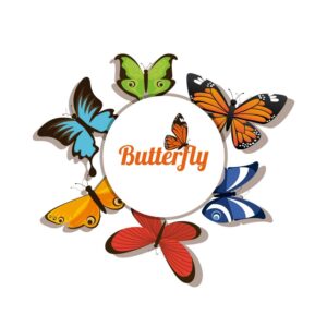 7 وکتور پروانه های رنگی